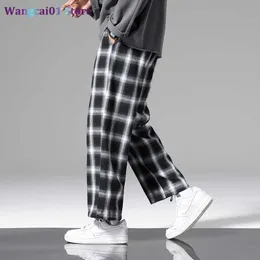 wangcai01 mäns byxor sommarplädet byxor män mode lösa hiphop casual byxor koreanska manliga harem pant all-match befortabla joggar sterwear 0318h23