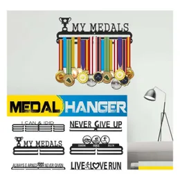 2016 Dekoracyjne obiekty figurki Medal Hanger Holder Display Rack dla 3045 Sport Runner Swim Football Basketball Marathons Championshi Dhdot