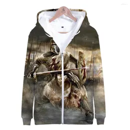 Herrtröjor kappa persoonlijkheid tempeliers 3d afdrukken mannen truien blixtlås jacka tröjor herfst jas hoodie stre outwear