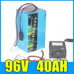 96V Electric Scooter 40Ah Lithium ion battery pack 96v 4000W Electric Bicycle lithium Battery with BMS Charger