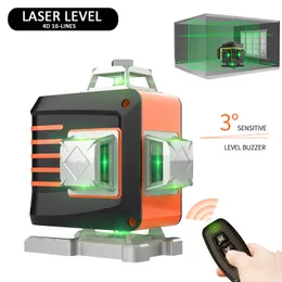 Lasernivå 12/16 LINES 3D/4D Självutsläpp 360 Horisontella och vertikala kors super kraftfulla gröna laserstråle