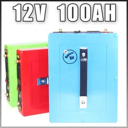 12V 100AH Lithium-Ionen-Akku 1000W Wasserdichtes Gehäuse 5V USB-Anschluss Wiederaufladbar 12,6V