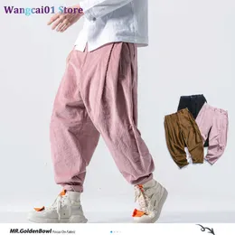 wangcai01 Men's Pants MRGB Men's Corduroy Harem Pants 2023 Fashion Spring Oversize Man Jogger Pants Mens Solid Black Sweatpants Men TechwearTrousers 0318H23