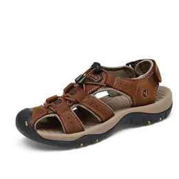 Sandaler cuero för strand erkek sandalen playa de masculino glid sommar sandles gummi transpirable couro sandalle rasteira man