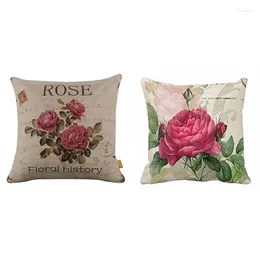 Travesseiro de travesseiro 2x Floral/Flower Flow Decorative Cushion Cover Sofá Decorativo (rosas Rose Flower3)