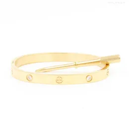 Mankiet miłość bransoletka 18K złoto nigdy nie znikną 15-22 rozmiar z workiem na kurz ze śrubokrętem najwyższej jakości luksusowa marka prezent dla dziewczyny para bransoletka