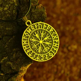 Kedjor Sanlan 12st Rustic Norse Viking Compass Vegvisir med runor halsband amulet nordiska juvelrychains