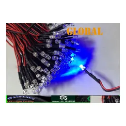 2016 Light Beads 100 Piece 12V Super Bright Leds M 5Mm Prewired Constant Color Single Flashing Black Holders Mticolor Drop Delivery Light Dh3Bn