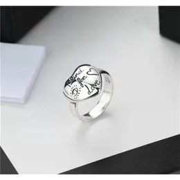 2023 Designer Nova jóia de moda Gujia em forma de coração Fearless Sterling Silver Silver Dia dos Namorados Casal Bllndb para Love Flower and Eye Heart Ring