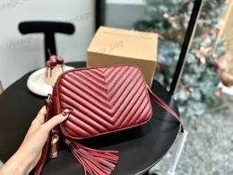 Lou Camera Mini Bag Women Sagn Sags Squilted Leather Tassel Designer мешки с регулируемым бретеком для ремня мессенгер