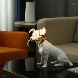 テーブルランプイタリアモダン樹脂子犬家の装飾リオ犬動物机ランプリビングルーム寝室の誕生日スタンディングライトフィクスチャー