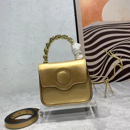 Designerska torba damska złota skórzana torebka Moda magnetyczna klamra z klapką Moda damska wykwintna torba na łańcuszku
