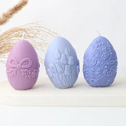 Craft Tools Easter Silicone DIY Rose Tulip Candle Mold Relief Pattern Egg Mousse Cake Handicrafts Making Tool