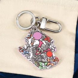 2023 Lyxpar Keychain färgad brev Graffiti Key Chain Men Woman Designer Key Buckle High Quality Keyring