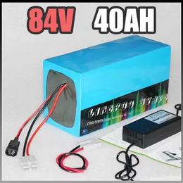 84V 40AH Bateria de bicicleta elétrica 84V Bateria de scoote elétrica 3000W Bateria de lítio de bicicleta elétrica Samsung com carregador BMS