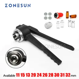 Zonesun Manuel Feial Crimer Sızdırmazlık Makinesi 13mm Paslanmaz Çelik Kapak Kapakları El Sapping Makine Takımı Suçlu Mühürler ZS-PVC2