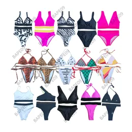 Projektantki stroju kąpielowego Kobiety bikini zestawy stroje kąpielowej drukowane kostiury kąpielowe letnie plaż
