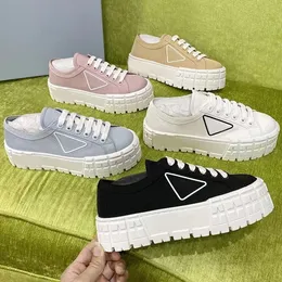 2023 Free shipping Designer Sneakers Gabardine Nylon Casual Shoes Brand Wheel Trainers Luxury Canvas Sneaker Fashion Platform Solid Heighten Shoe With Box