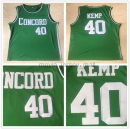 NCAA MENS 빈티지 농구 유니폼 대학 Shawn 40 Kemp Concord Jersey High School Jerseys Green Shirts S-2XL