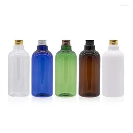 収納ボトル500ml x 14ブルーブラウン透明な緑色のプラスチックボトル500ccシャンプーバスバスリキッドソープコンテナパーソナルケア補充可能