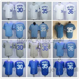 Vintage College Baseball Wears Jersey 30 Yordano Ventura 35 Eric Hosmer 36 Cam Gallagher 16 Bo Jackson 6 Lorenzo Cain 1985 Men Women