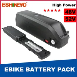 48V 52V 20AH EBIKE Batteripaket Hailong Downtube 18650 Litiumbatterier för elektrisk cykelcykel 500W 750W 1000W 1500W MOTOR