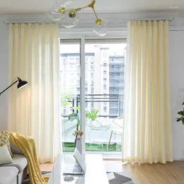 Curtain 1pcs Pure Color Encryption Simple Modern Light-transmitting Living Room Partition Balcony Bathroom Gauze Curtains 2023 F8401