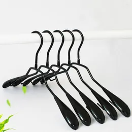 Cabides 5pcs Metal Dip Plastic Roupas Cabinete Clip ombro largo adulto adulto não deslizamento de secagem sem costura Rack de guarda