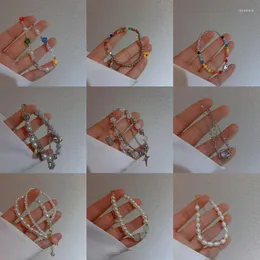 Strand 2023 EST Charm Stretch Pearl Bracelet dla kobiet Czech Kolorowa kryształowa bransoletka ręcznie robiona elastyczna biżuteria na imprezę