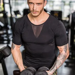 Męskie koszule ly men kompresyjne ciało shaper kontrolne brzuch Slim T-shirt bieliznę kształtowa topy M99