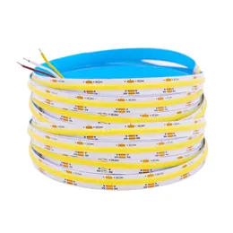 Remsor CCT COB LED -strip ljus 12V 24V 5M Högdensitet Linjär belysning Super Bright Flexible Tape Lights Home Decorationled