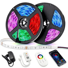 LED 스트립 LED 스트립 라이트 블루투스 Alexa Alexa Control Luces RGB 5050 12V Flexible Lamp Tape Tuya Smart Luz Festival Tira Room Fita Decor P230315