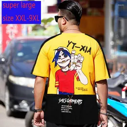 Men's T Shirts Arrival Cotton Fashion Oversized Men Casual Loose Short Sleeve Super Large Print O-neck Knitted Shirt Plus Size 2XL-8XL9XL