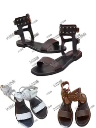 Luxe designer schoenen Damesschoenen Hoge sandalen van hoge kwaliteit Pantoffels zomer platte schoenen Echte leren sandalen Slide strandslippers met doos vrij schip