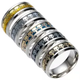 36pcs Men Women Skull Patten Rings Stainless Steel 316L Gothic Biker Ring rings resale flea market Wholesale Jewelry Lot Skeleton