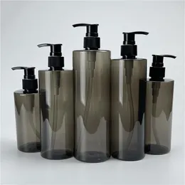 Storage Bottles 250ml 300ml 350ml 400ml 500ml X 10 Transparent Black Plastic PET Bottle With Lotion Pump Empty Men's Body Wash Shampoo