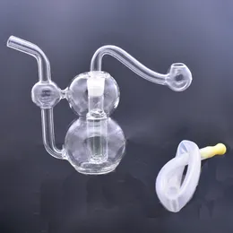 10 mm weibliche Mini -Kürbis -Glasöl -Brenner Bong Mini niedlicher Recycler Bubbler Dab Rig Bongs Wassertabakrohr mit Glasrauchschale