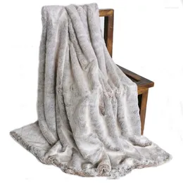 Blankets Faux Fur Blanket Winter Thicken Long Hair PV Plush Imitated Throws Sofa Bed Cover Plaid Bedspread On The