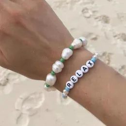 Strang Frauen Mode Exquisite Süßwasser Perle Armband Handgefertigte Einstellbare Natürliche Unregelmäßige Perlen Schmuck Urlaub Strand Armreif