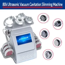 6IN1 RF laser Pads Cellulite Reduction Body Shaping Machine 80K Cavitation Vacuum Lipo Fat Body Sculpting Loss Fat Slimming Device