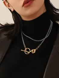 Colares pendentes Moda Design exclusivo de inverno de inverno Longo cor prata de prata misturada OT Grosp colares chins pescoço para mulheres joias de estilo de rua