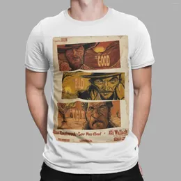 Camisetas masculinas O filme de camiseta bom e feio filme Cowboy Eastwood Western Tee (1)