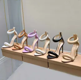 Gianvito rossi sandały kobiety 105 mm bijoux wyściełane skórzane sandały 100% prawdziwa skórzana skórzana podeszwa 80 mm szpilki szpilki