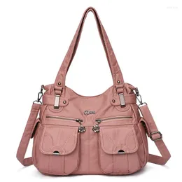 Kvällspåsar Angelkiss kvinnor handväskor satchel topphandtag handväska pu axelväska 31,8x26,9 cm klimpspaket