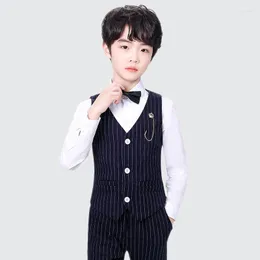 Abiti da uomo Ragazzi Blazer a righe Gilet Pantaloni Festa di nozze Abiti da cerimonia per bambini Set personalizzati