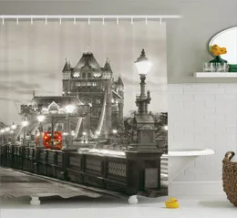 Shower Curtains House Curtain London Themed Decor Tower Bridge In The Famous City Urban Life Scenery European Picture Bathroom