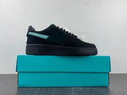 Autentyczny Tiffeny x 1 Low 1837 Buty do biegania Męskie Sneaker Czarny niebieski Multi Color DZ1382-001 MĘŻCZYZN KOBIETA SPORTACJA SPORTY Z ORIGIONAMI