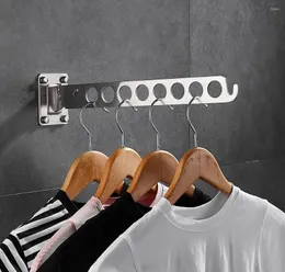 Hangers 304Stainless Steel Wall Mount Coat Hat Garment Hanging Hole Hook Wardrobe Clothes Hanger Closet Folding Arm Cloakroom