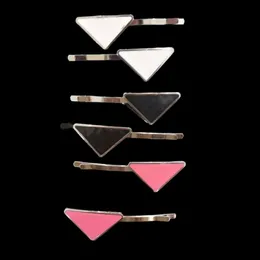 1 Pair Triangle Hair Clip Letter Barrettes Designers Hairpin Fashon Women Hairband Alloy Jewelry Holiday Gift 3 Colors