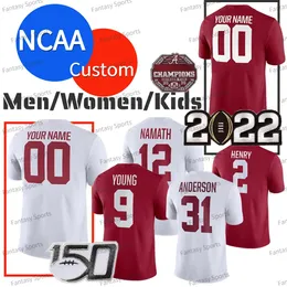 Niestandardowa koszulka piłkarska NCAA Alabama Bryce Young Will Anderson Jr. Najee Harris Jase McClellan Traeshon Holden Jahmyr Gibbs Jaylen Waddle Mac Jones DeVonta Smith